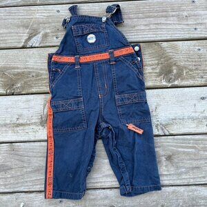 Petit Pirate 18m Boys Summer Pirate Navy Blue Orange Overalls